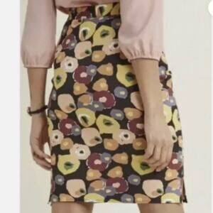 ModCloth Abstract Floral Pencil Skirt Size L